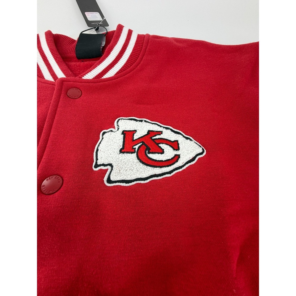 Kansas City Chiefs Women's Red Poly Snap Varsity Jacket New Era Size Small S NWT - Picture 3 of 9